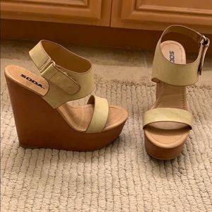 Tan wedge heel